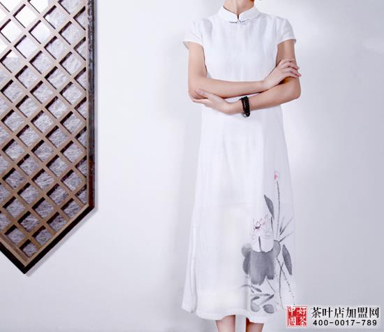 美男茶服,茶叶加盟店,惜物茶服--精美长衫系列-茶服1