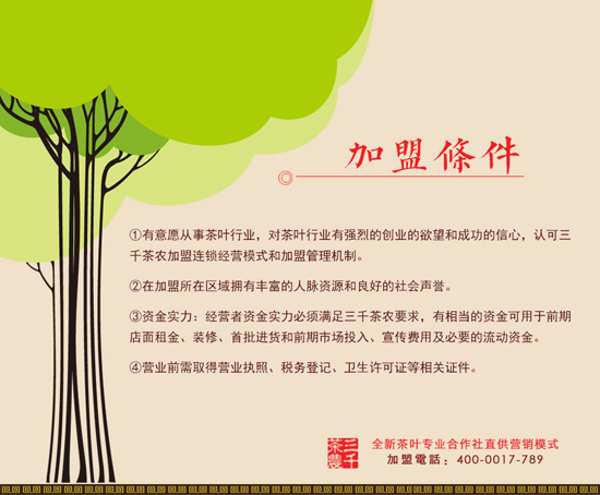 加盟茶叶店都要甚么前提，茶叶店加盟都须要甚么前提