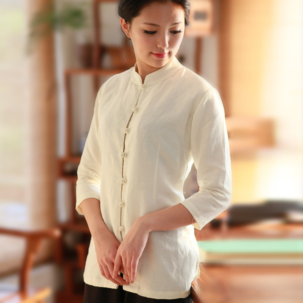 高清禅茶服　茶服 女复旧　茶服 女 上衣